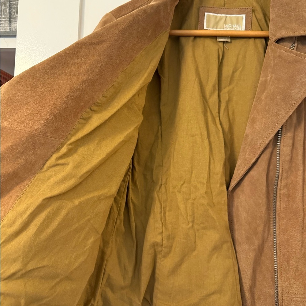 Michael Kors Tan Leather Jacket - Picture 6 of 9